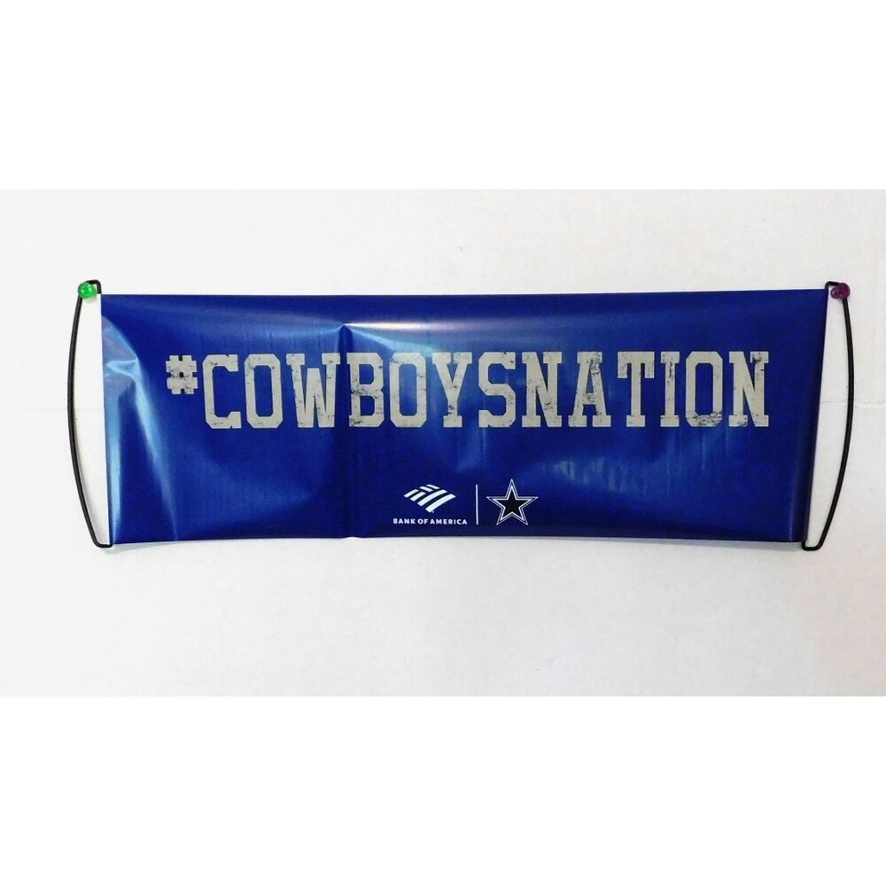 Dallas Cowboys 60th Anniversary Retractable Banner Blue Gray 9.5" X 27"